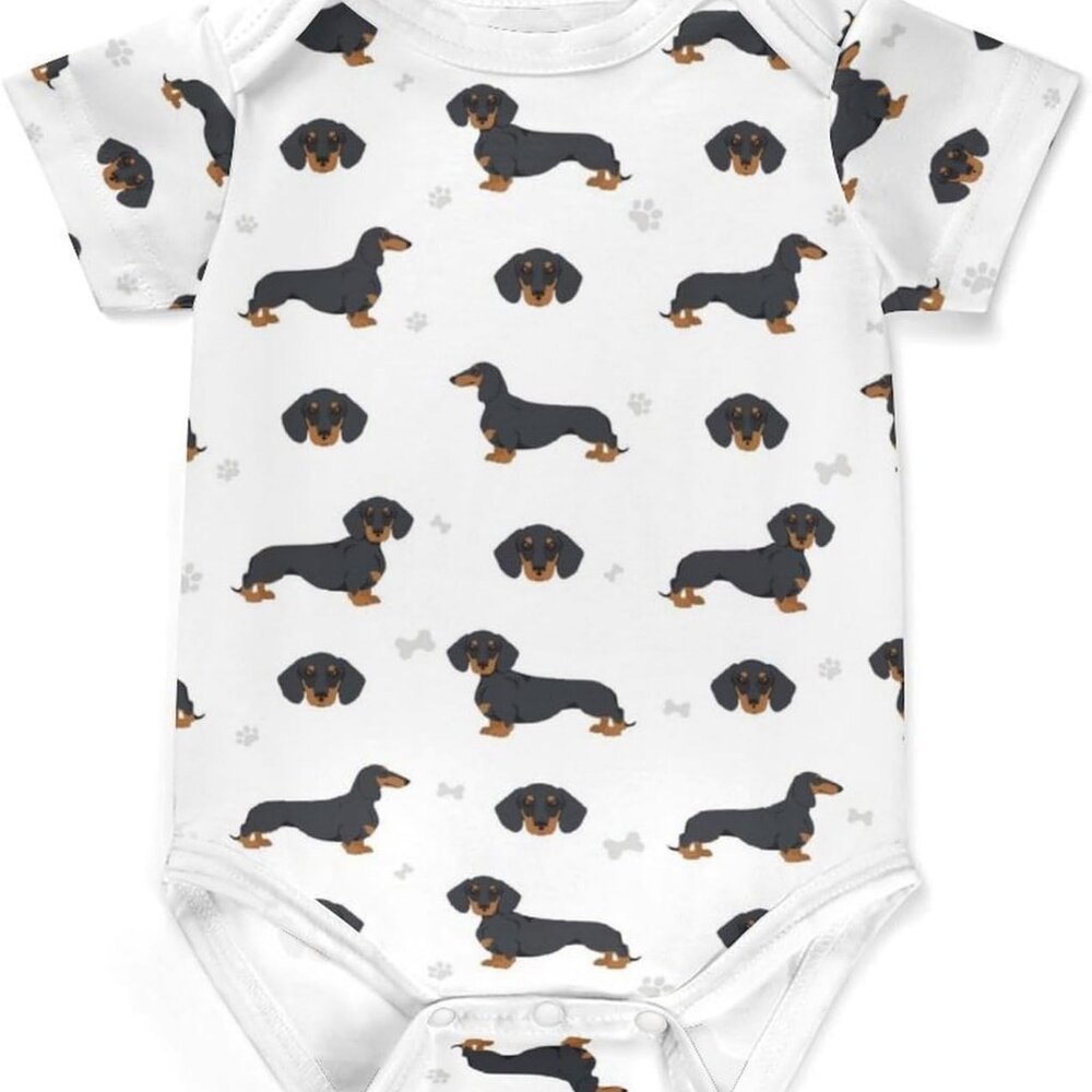 Baby and Dog Clothes, Cute Dog Theme Baby Onesie, Short Sleeve Infant Dog Baby S